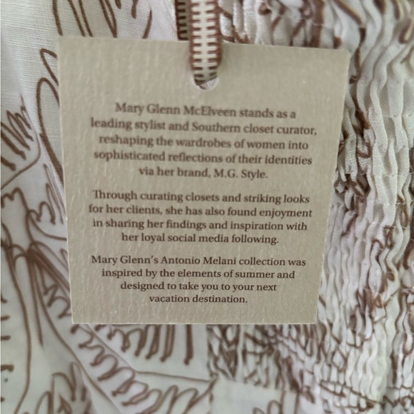 ANTONIO MELANI cream and tan Print Mini Dress - Picture 10 of 12